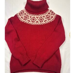 Women's Vintage Fair Isle Sweater Talbots Cotton Size PM